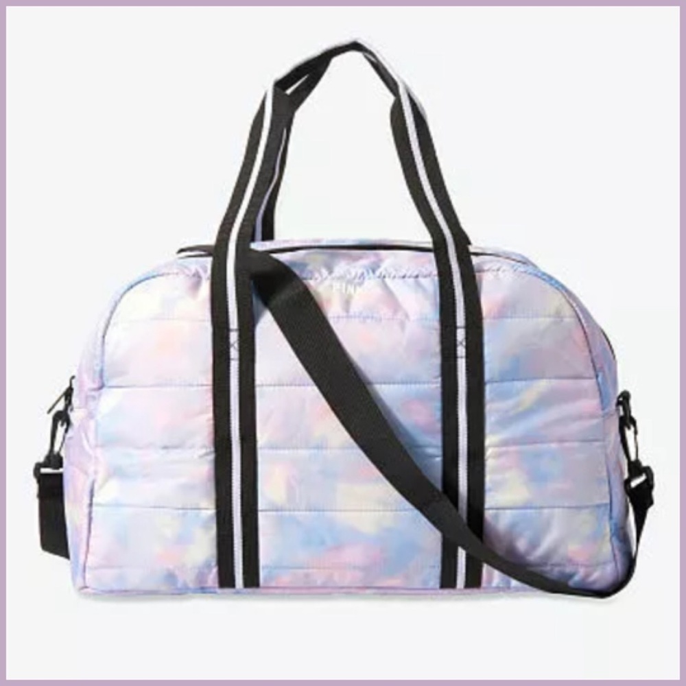 COPY - VS PINK PASTEL TIE DYE QUILTED DUFFLE BAG